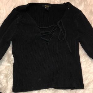 Black crop long sleeve